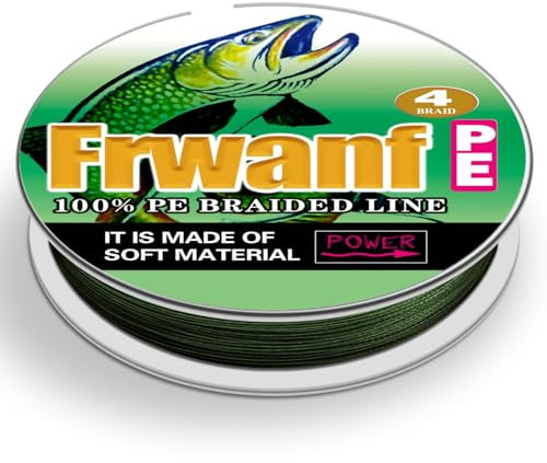 Frwanf Dark Army Green Braided Fishing Line Color Never Fade 100M-2000M 6-300LB Super Strong PE Fishing Line Abrasion Resistant Fishing Wire Zero Stretch (100m/109Yards 70lb/0.44mm)