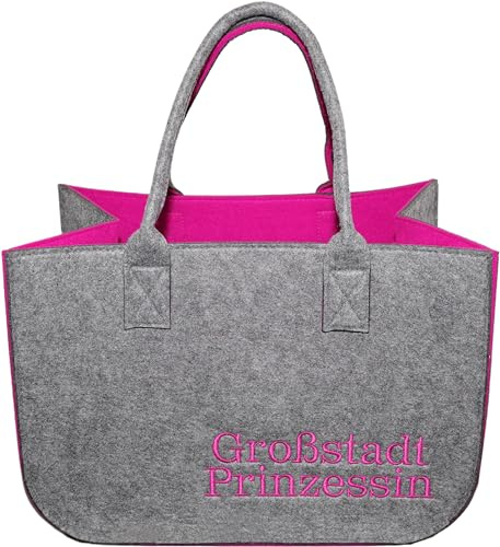 WORTGEFECHTE Filztasche mit lustigen Sprüchen für Kaminholz Einkaufstasche Zeitungskorb Shopper aus Filz faltbar Kaminholztasche Filzkorb