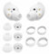 IiEXCEL Galaxy Buds FE Ear Tips Ear Hooks Kit, 5 Pairs Replacement Fit in Case Silicone Earbuds Earplug Anti Slip Sport Outdoor Wings Compatible with Samsung Galaxy Buds FE 2023 - White