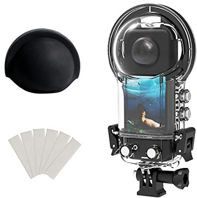 O'woda Custodia Impermeabile per Insta 360 X3, Kit Protettiva Custodia Subacqueo Fotocamera Con Copriobiettivo in Silicone per Insta 360 X3(40m)