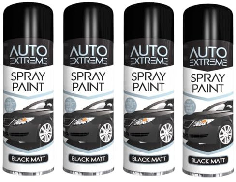 SDMAX All Purpose Black Matt Spray Paint, Matt Finish, Suitable for Wood, Metal, Plastic, and, Glass Surface, Easy and Quick Spraying, Interior and Exterior Usage, 250ML (4 Pcs)