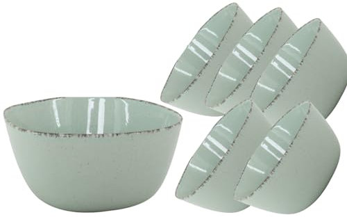 Van Well | URBAN Schale 11 cm grün 6er Set - Steinzeug für Tapas, Dips, Snack und Saucen