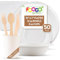 FOOGO Green 400pcs Disposable Sugarcane Fibre Paper Plates, Cups, Napkins &Wooden Cutlery Set, FSC® Certified, 50x Large, 50x Small Plates, 50x Bowls, 50x Cups, 50x Napkins, 50x Cutlery Set