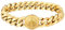 KRKC&CO 12mm Herren Armband mit rundem Kreuz Verschluss, 18K Gold beschichtet Panzerarmband, breite dicke Edelstahl Cuban Armband, Hip Hop Biker Schmuck Geschenk für Männer Jungs [Länge 19cm]