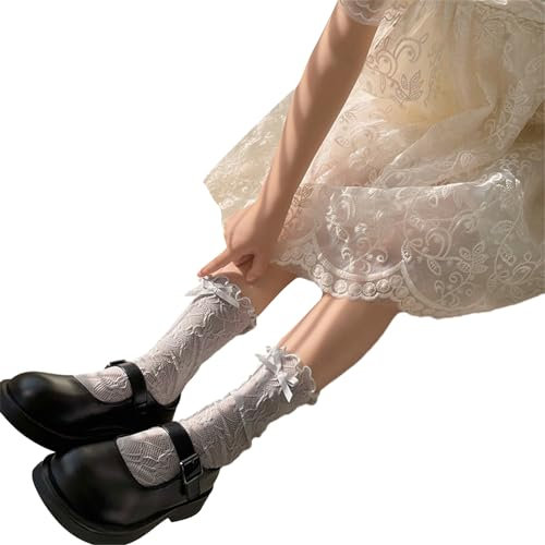 ZHOUYQX Calcetines de bebé, Calcetines de Media Pantorrilla de Malla con Encaje para niñas pequeñas, Calcetines de Rejilla para niñas pequeñas con Volantes