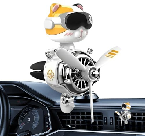 Teksome Pilot Auto Lufterfrischer | Niedlicher Cartoon Katze Pilot Auto Lufterfrischer - Kreatives Auto Parfüm, Aromatherapie Autozubehör, Lustiger Auto Lufterfrischer Diffusor