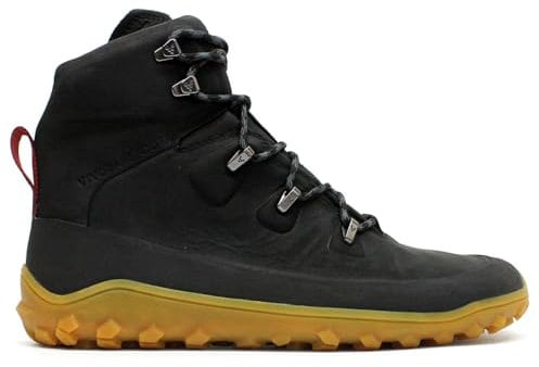 VIVOBAREFOOT Tracker Leather AT Mens Barefoot Hiking Boots | Waterproof, Lightweight & Puncture Resistant | All Weather & Terrains | Wide Fit Grounding Shoes | Obsidian