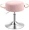 VASAGLE Schminkhocker, Schminkstuhl, Barhocker, höhenverstellbar, 360° drehbar, PU, Dicke Polsterung, für Schlafzimmer, Küche, Esszimmer, modern, pastellrosa LJB120S01
