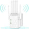 WiFi Extender Booster, WiFi Booster Range Extender with 6 Powerful Antennas, 2 LAN Ports, Repeater/Router/Ap Mode, Quick Setup, Compatible with All Internet Boxes