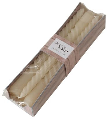 Stabkerze Twisted Kerze 6er-SET Creme Tischdekoration Deko Dekoration Echtwachskerzen Geburtstagskerze Partydekoration Echtwachs Farbig Höhe: 20 cm