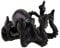 Kremers Schatzkiste Oktopus Figur Mittelfinger - Dunkelgrau Polyresin 15cm Krake - Handbemalte Deko Skulptur 15 cm - Geschenkidee Lustige Tischdeko Statue Büro Wohnzimmer Maritim