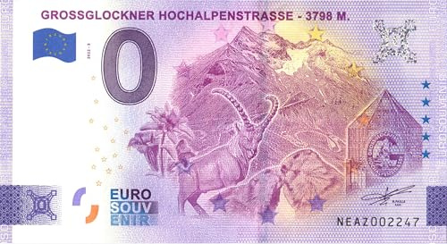 0 Euro Schein Grossglockner Hochalpenstrasse 3798 m · Österreich · Souvenir o Null € Souvenirschein