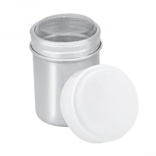 Chocolate Shaker Stainless Steel Duster Dredges Cans Coffee Sprinkles Powder Set Cocoa Cinnamon Powder Can for Kitchen Cooking Cappuccino Coffee Latte Coffee