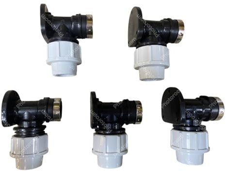 MDPE Compression Wall/Back Plate 20mm or 25mm (20mm-1/2 bspf) for use with mdpe Water Supply Hose/Irrigation Pipe,bsp Thread Outlet (Pack of 1 or 5) (20mm-1/2 bspf (Pack of 5))