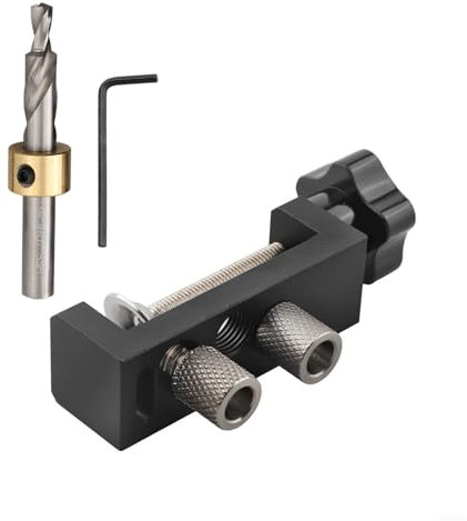 Gdfnmogo Verstellbare Aluminium-Profil-Bohrvorrichtung, für M6-Senkkopfschraube, mit Aluminiumprofil-Stanzhilfe, M6-Senkkopf-Stufenbohrer