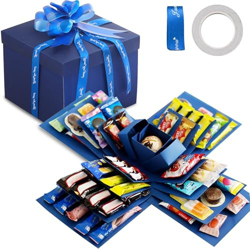 Überraschung Box,5-lagige Kreative Geschenkbox Explosionsbox,Kreative Explosions-Geschenkbox,DIY Handgemachte Überraschung Box für Valentinstagsgeschenke, Geburtstag, Hochzeitstag
