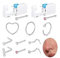 WillTen 12Pcs Nasenpiercing Selber Stechen Set mit 20G L Form Stecker, 2Pack Nasenpiercing Pistole mit Silber Ring Stechen Set