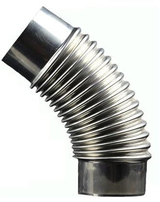 BXHNZSL Gomito per Tubo Della Stufa, Tubo Di Scarico Del Camino a 45°, Adattatore per Tubo Della Canna Fumaria in Acciaio Inox da 60 Mm, Adattatore per Tubo Della Canna Fumaria in Acciaio Inox da 2,36