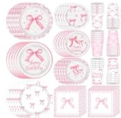 122Pcs Witch Party Supplies Pink and Green Birthday Party Decorations Witch Party Decorations Tableware Set Witch Plates and Napkins,Banner,Tablecloths,Cups for 24 Guests