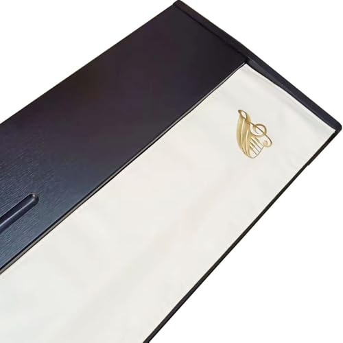 Staubschutz für Klaviertastatur mit 88 Tasten, Klavierzubehör, staubdichtes High-Tech-Stofftuch für aufrechtes Klavier, E-Piano, Flügel – Länge 128 cm, Breite 16 cm (Offwhite)