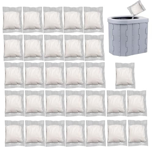 Lunaobrik Toiletten Absorber Pulver - 30 Stück Urin-Festiger | Flüssigkeits Bindemittel Und Geruchsneutralisierer Für Wanderurlaub Trekking Camping Bergsteigen