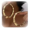 Grandes boucles d'oreilles créoles en bambou doré pour femme des années 90, légères et épaisses, accessoires de bijoux des années 80, 90, années 70, 80, 90, tenues pour femme, 1, Acier inoxydable, Pas