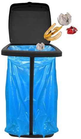 Trash Bag Holder - Bin Bag Holder Hoop | Garbage Rubbish Sack Stand | Garbage | Rubbish Stand | Telescopic Storage With Lid For Indoor Outdoor Use Camping Recycling