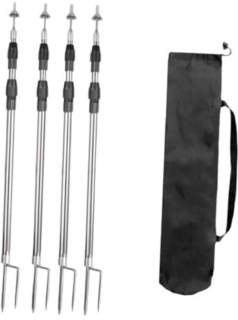 NJIEzhao Mastil Toldo Telescópica 4 Postes telescópicos portátiles for Lona de Camping, Ideales for mochileros y acampadas.(2.50m)