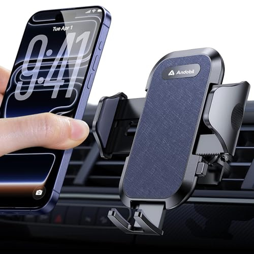 andobil Handyhalterung Auto Lüftung [2026 Neueste Lüftungsclip] Kfz Handy Halterung [100% Sicherer Griff ] 360° Drehbar Autohalterung Zubehör für iPhone 17 Pro Max Air 16 15 14 Galaxy S25, Marineblau