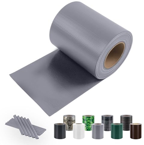 Sunnylaxx 19cmx20m Bandes Brise Vue pour Clôture avec Clips Gris | Bandes occultantes PVC,Brise-Vue de Clôture,Imperméable,Décoration de Jardin.