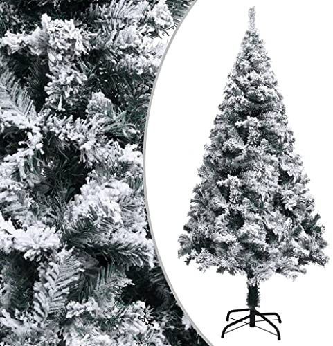 Albero di Natale artificiale con neve verde, 120 cm, PVC, 362 punte di abete, robusto supporto in acciaio, per interni ed esterni, design realistico