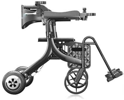 3 in 1 Elektro Rollator mit Sitz - Power Walker & Faltbarer Mobilitätsroller für Senioren - Leichte Batteriebetriebene Transporthilfe