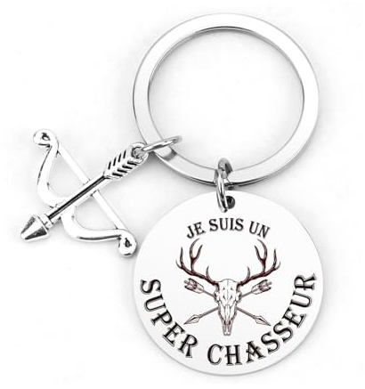 Cadeau Chasseur Homme Accessoires Chasse Porte Clé Homme Gadget Porte Clef | Cadeaux Remerciement Retraite Anniversaire Rigolo Original Cadeau Amoureux Papa Collegue Amie Amitié Porte-Clés Noel