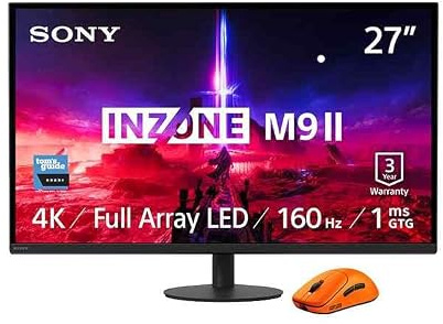 Sony INZONE M9II 27 4K Ultra HD PC Gaming Monitor, Schwarz + Fnatic Gaming-Mouse