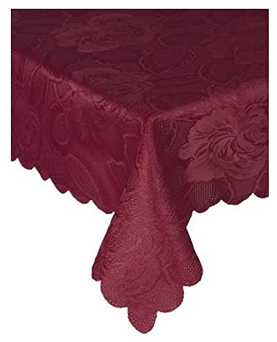 Emma Barclay Damast Rose – Jacquard Tischdecke in Wein – 60 x 84 (152 x 213 cm)