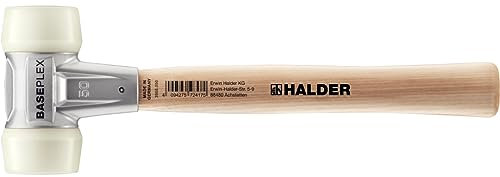 BASEPLEX-Schonhammer, Nylon/Nylon mit Zinkdruckguss-Gehäuse und Holzstiel | D=50 mm | 3908.050