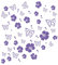 kleb-drauf | 19 Blüten, 19 Schmetterlinge und 42 Punkte | Lila - matt | Wandtattoo Wandaufkleber Wandsticker Aufkleber Sticker | Wohnzimmer Schlafzimmer Kinderzimmer Küche Bad | Deko Wände Glas Fenster Tür Fliese