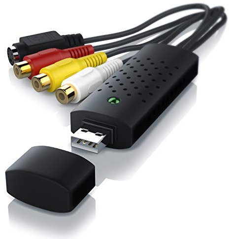 CSL - Enregistreur Boîtier d'acquisition Convertisseur Audio Vidéo Capture USB 2.0 Audio Video Grabber VHS Nouvelle Version Nouveau Logiciel Compatible Windows 11 10, Adaptateur vidéo Montage