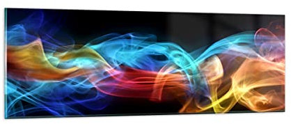 Panorama Bilder auf Glas Abstrakt luft bunt figur Glasbild 90x30cm Wandbilder Dekoration Wohnzimmer Schlafzimmer Küche Klein Wanddeko Bild im Glas Wand Kunstdruck Art Modern Wall Decor GAB90x30-2171