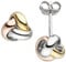 Ohrstecker Ohrringe Knoten aus 925 Silber Gelbgold Rotgold vergoldet tricolor