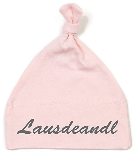 Schnoschi Babymütze in rosa mit Lausdeandl hochwertig Bestickt/gestickt