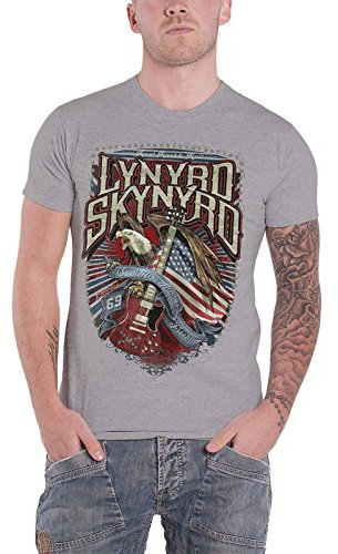 Lynyrd Skynyrd T Shirt Sweet Home Alabama Band Logo Nue offiziell Herren Grau M