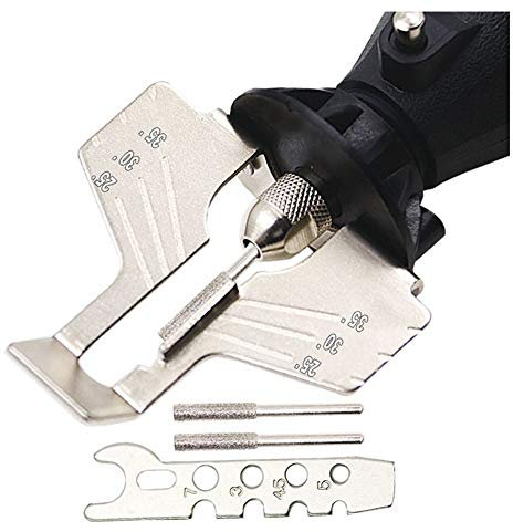 Chiloskit Saw Sharpening Kit Rotary Power Drill Hand Sharpener Set Lawn Mower & Garden Tool Attachment Compatible with Most Rotary Tool Bit