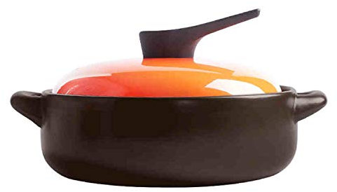 XCXDX Casseruola per La Casa, Padella Antiaderente in Terracotta, Vaschetta Multifunzione in Ceramica, Coperchio Antiscottatura