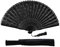 Eastern Wind Black lace hand folding fan, handheld foldable rave fan 8.5in