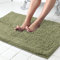 ITSOFT Tapis de bain chenille antidérapant, absorbant et lavable en machine, en peluche douce, vert sauge, 50 x 60 cm (rectangulaire)