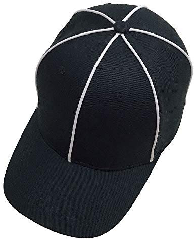 TopTie Offizieller Schiedsrichterhut Einstellbare Schwarz mit weißem Streifen Baseball Mütze für Fußball Referenz, Schiedsrichter