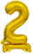 GoDan Beauty&Charm Luftballons Zahlen 0-9 zum Aufstellen auf dem Tisch 38 cm Folienballon Geburtstagsluftballons Zimmer und Raumdekoration beim Geburtstag Jubiläum (Zahl 2 Gold)