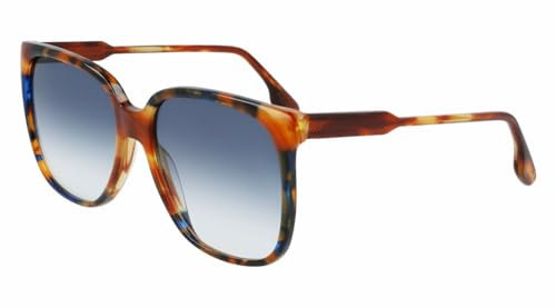 Victoria Beckham Unisex VB610SCB Sunglasses, 212 Chocolate Smoke/Havana Blue, 7 1/4