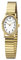 REGENT Montre pour femme avec cordon de serrage ovale en acier inoxydable 22 mm de diamètre, chiffres arabes, or, Élégant